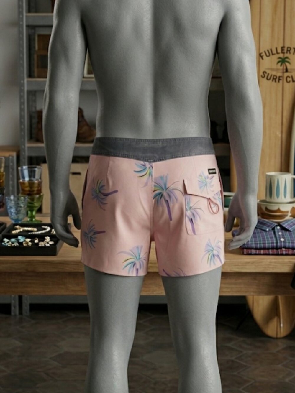 Quicksilver Highline SurfSilk Vintage Board Shorts Palm Tree Print - Picture 2 of 9
